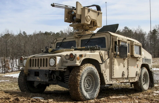 A Humvee in desert camo